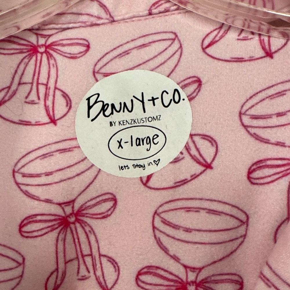 Pink Patterned Pajama Set - Picture 2 of 3